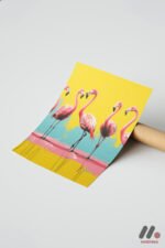 Flamingo Pop Art Duvar Tablosu, Renkli Ev Dekorasyonu
