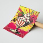 Dondurma Pop Art Duvar Tablosu, Renkli Ev Dekorasyonu