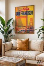 Vintage San Francisco Afişi Duvar Tablosu, Seyahat Severlere Hediye - Görsel 6