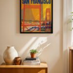 Vintage San Francisco Afişi Duvar Tablosu, Seyahat Severlere Hediye
