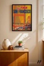 Vintage San Francisco Afişi Duvar Tablosu, Seyahat Severlere Hediye