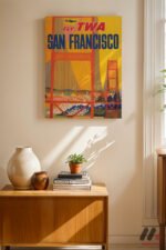 Vintage San Francisco Afişi Duvar Tablosu, Seyahat Severlere Hediye - Görsel 8