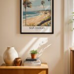 San Diego Sahil Posteri Duvar Tablosu, Seyahat Severlere Hediye