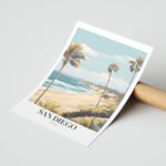 San Diego Sahil Posteri Duvar Tablosu, Seyahat Severlere Hediye