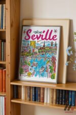 Sevilla İllüstrasyon Posteri Duvar Tablosu, Seyahat Severlere Hediye - Görsel 2