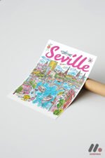 Sevilla İllüstrasyon Posteri Duvar Tablosu, Seyahat Severlere Hediye - Görsel 7