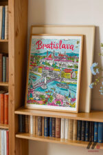 Bratislava İllüstrasyon Posteri Duvar Tablosu, Seyahat Severlere Hediye - Görsel 5