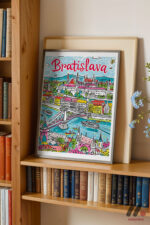 Bratislava İllüstrasyon Posteri Duvar Tablosu, Seyahat Severlere Hediye - Görsel 2