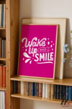 Wake Up And Smile Tipografi Duvar Tablosu, Motivasyon Hediyesi - Görsel 5