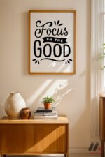 Focus On The Good Tipografi Duvar Tablosu, Motivasyon Hediyesi - Görsel 4