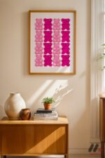 Pembe Ayıcık Şeker Deseni Duvar Tablosu, Motivasyon Hediyesi - Görsel 8
