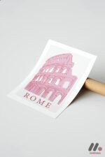 Roma Kolezyum Pembe Poster Duvar Tablosu, Motivasyon Hediyesi - Görsel 7