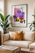 You Are Art Kolaj Tipografi Duvar Tablosu, Motivasyon Hediyesi - Görsel 3