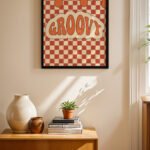 Groovy Retro Tipografi Duvar Tablosu, Motivasyon Hediyesi
