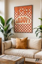 Groovy Retro Tipografi Duvar Tablosu, Motivasyon Hediyesi - Görsel 3