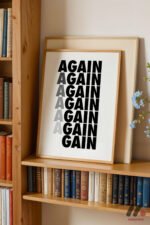 Again Again Tipografi Duvar Tablosu, Motivasyon Hediyesi - Görsel 5