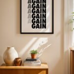 Again Again Tipografi Duvar Tablosu, Motivasyon Hediyesi