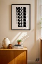 Again Again Tipografi Duvar Tablosu, Motivasyon Hediyesi