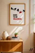 Dare To Be Different Kuşlar Duvar Tablosu, Motivasyon Hediyesi - Görsel 4