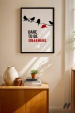 Dare To Be Different Kuşlar Duvar Tablosu, Motivasyon Hediyesi