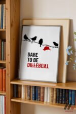 Dare To Be Different Kuşlar Duvar Tablosu, Motivasyon Hediyesi - Görsel 2