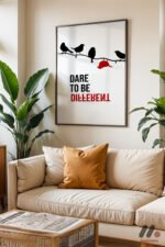 Dare To Be Different Kuşlar Duvar Tablosu, Motivasyon Hediyesi - Görsel 3
