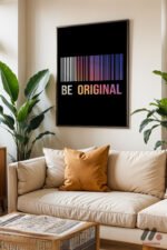 Be Original Barkod Tipografi Duvar Tablosu, Motivasyon Hediyesi - Görsel 3