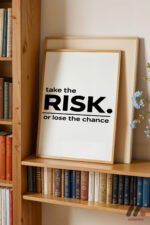 Take The Risk Tipografi Duvar Tablosu, Motivasyon Hediyesi - Görsel 5