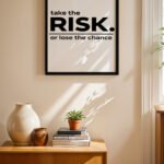 Take The Risk Tipografi Duvar Tablosu, Motivasyon Hediyesi