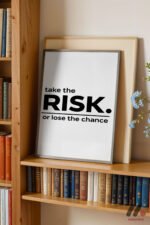 Take The Risk Tipografi Duvar Tablosu, Motivasyon Hediyesi - Görsel 2