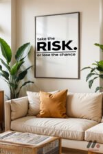 Take The Risk Tipografi Duvar Tablosu, Motivasyon Hediyesi - Görsel 3