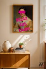 Relax And Enjoy Klasik Portre Duvar Tablosu, Motivasyon Hediyesi - Görsel 4