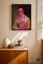 Relax And Enjoy Klasik Portre Duvar Tablosu, Motivasyon Hediyesi