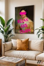 Relax And Enjoy Klasik Portre Duvar Tablosu, Motivasyon Hediyesi - Görsel 3