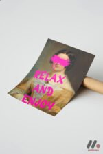 Relax And Enjoy Klasik Portre Duvar Tablosu, Motivasyon Hediyesi - Görsel 7