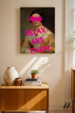 Relax And Enjoy Klasik Portre Duvar Tablosu, Motivasyon Hediyesi - Görsel 8