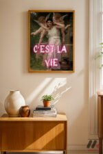 C'est La Vie Melekli Klasik Duvar Tablosu, Motivasyon Hediyesi - Görsel 4
