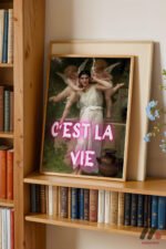 C'est La Vie Melekli Klasik Duvar Tablosu, Motivasyon Hediyesi - Görsel 5
