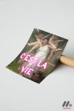 C'est La Vie Melekli Klasik Duvar Tablosu, Motivasyon Hediyesi - Görsel 7