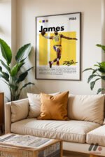 LeBron James Basketbol Posteri Duvar Tablosu, Spor Severlere Hediye - Görsel 3