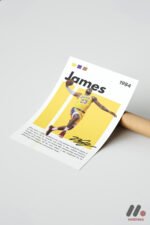 LeBron James Basketbol Posteri Duvar Tablosu, Spor Severlere Hediye - Görsel 7