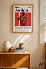 Michael Jordan Basketbol Posteri Duvar Tablosu, Spor Severlere Hediye - Görsel 4