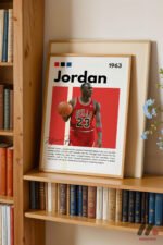 Michael Jordan Basketbol Posteri Duvar Tablosu, Spor Severlere Hediye - Görsel 5