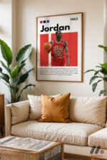 Michael Jordan Basketbol Posteri Duvar Tablosu, Spor Severlere Hediye - Görsel 6