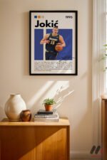 Jokic Basketbol Posteri Duvar Tablosu, Spor Severlere Hediye