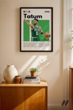Tatum Basketbol Posteri Duvar Tablosu, Spor Severlere Hediye