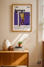 LeBron James Sarı Poster Duvar Tablosu, Spor Severlere Hediye - Görsel 4