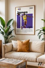LeBron James Sarı Poster Duvar Tablosu, Spor Severlere Hediye - Görsel 6