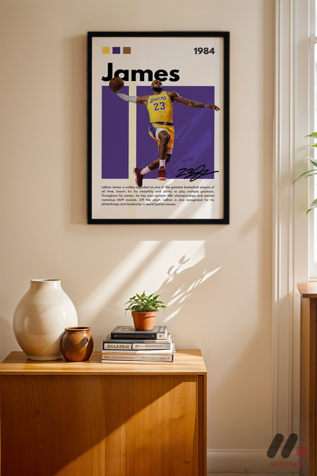 mdw-tbl-0884_ab4-3.jpg LeBron James Sarı Poster Duvar Tablosu, Spor Severlere Hediye - Görsel 1