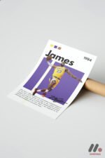 LeBron James Sarı Poster Duvar Tablosu, Spor Severlere Hediye - Görsel 7